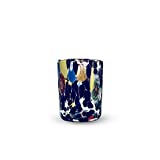 Gocce di Murano Set 6 copas de licor Rainbow Rain en vidrio soplado de Murano Envases de colores hechos a mano Elegantes y preciosas copas Made in Italy (Negro, 6)